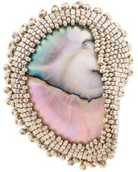 Oana Savu - Beaded Nautilus Seashell Goddess Brooch Sterling Pin - Lyst