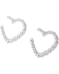 Maison De Gala - Frosted Open-Heart Huggie Earrings - Lyst