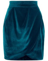 AVENUE No.29 - Velvet Wrap Mini Skirt – - Lyst