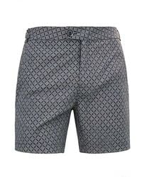 Vayla - Long Length Dark Geometric Print Swim Shorts - Lyst