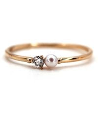 VicStoneNYC Fine Jewelry - Natural Tiny Pearl And Diamond Ring - Lyst
