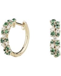 Juvetti - Starry Emerald & Diamond Huggie Hoop Earrings - Lyst