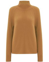 Peraluna - High Mock Neck Cashmere Blend Ribbed Knit Pullover - Lyst