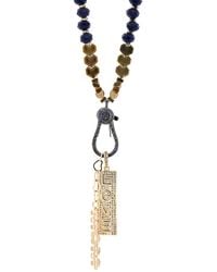 Ebru Jewelry - Love & Mom Pendant Heart Hematite Stone Beaded Necklace - Lyst