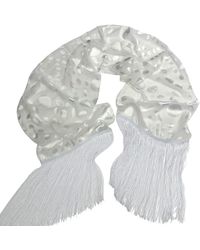 Maryell - Silk Dévoré Dots Satin Scarf With Long Fringe, Gift - Lyst
