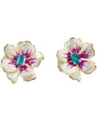 The Pink Reef - Small Pearl & Jewel Box Earrings - Lyst