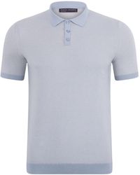 Paul James Knitwear - Lightweight Cotton Pietro Two Tone Textured Polo Shirt - Lyst