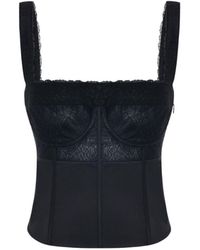 Pcfg - Daydreamers Satin Corset With Lace Detail - Lyst