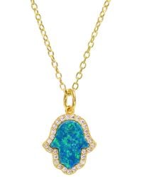 KAMARIA - Opal Hamsa Hand Necklace - Lyst