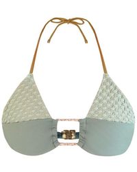 Belletage Swimwear - Neutrals The Solaria Dotted Overlay Bikini Top - Lyst