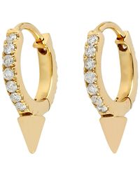 Artisan - Diamond Spike Huggies Earrings - Lyst