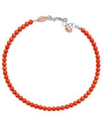 Unaloe - Natural Mediterranean Coral Bracelet For – Adjustable Sterling Coral Bead Jewelry - Lyst