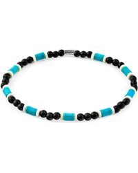 Anchor and Crew - Agate & Ebony Wood Samuel & Stone Skinny Bracelet - Lyst