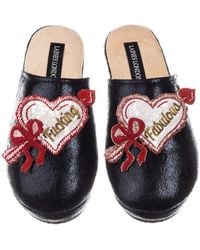 Laines London - Softie Slippers With Fucking Fabulous Hearts Brooches - Lyst