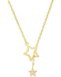 Kylie Harper - Diamond Cz Dangling Stars Lariat Y Necklace - Lyst