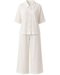 Oh!Zuza - Neutrals Meryl Linen Viscose Pyjama Set Wide Trousers - Lyst