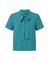 Gunda Hafner Ltd - Polka Dot Short Sleeve Bow Shirt - Lyst