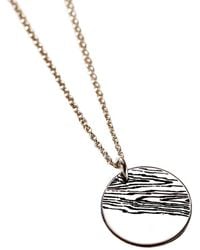 Posh Totty Designs - Sterling Engraved Wood Grain Disc Necklace - Lyst