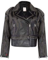 Pcfg - Leather Jacket Stud Rocks Details - Lyst