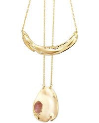 Rare Matters Jewelry - Gemstone Duo Pendant Necklace Strawberry Quartz - Lyst
