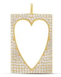 SHYMI - Open Pave Heart Tag Charm - Lyst