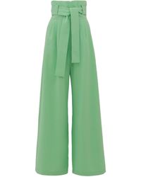Julia Allert - High Waist Long Wide Leg Trousers – Mint - Lyst