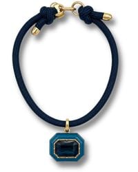 Michael Nash Jewelry - Lena Sapphire Resin And Sapphire Octagon Drop Necklace - Lyst