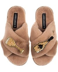 Laines London - Neutrals Classic Laines Slippers With Ace Of Champagne Brooches - Lyst