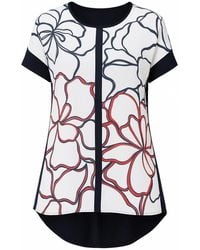 Conquista - Panel Detail Short Sleeve Print Top - Lyst