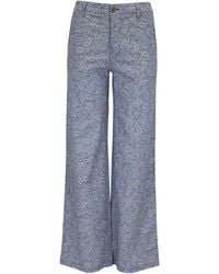 lords of harlech - Neutrals Phillis Paisley Pile Natural Wide-Leg Pant - Lyst