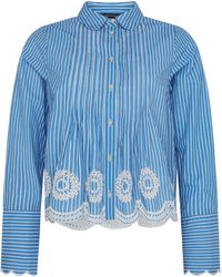 Rose & Nancy - Leonie Embroidery Hem Stripe Shirt - Lyst