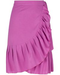 Conquista - Pink Wrap Ruffle Skirt - Lyst