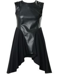 Metamorph - Sleeveless Asymmetric Top With Vegan Leather - Lyst