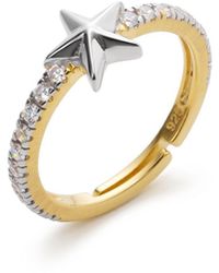 Spero London - Star Zirconia Half Round Adjustable Sterling Ring - Lyst