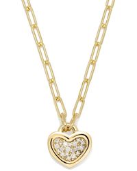 Potoska - Link Heart Pave Short Necklace - Lyst