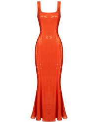 Elsava - Sequin Tie-Back Midi Dress - Lyst