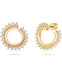 Meulien - Prong Set Open Twist Hoop Earrings - Lyst