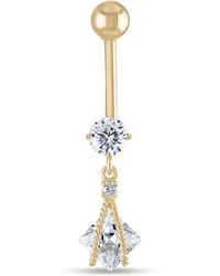 Zahav Jewelry - 10K Solid 14G Dangling Belly Ring - Lyst