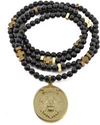 Ebru Jewelry - Powerful Lion Pendant Onyx Necklace - Lyst