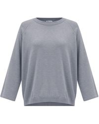 Peraluna - Nell O-Neck Pullover Slit Detailed Fine Knit Jumper - Lyst