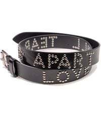 Stuart Trevor - Love Will Tear Us Apart Leather Studded Thin Belt - Lyst