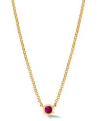 Dower & Hall - Ruby Round Dewdrop Pendant - Lyst