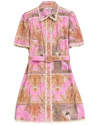 Niza - Short Straight Shirt And Lapel Collar Dress - Lyst