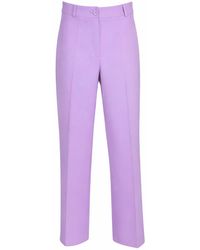 Lalipop Design - Wide Leg Tailored Cropped Lilac Pants - Lyst