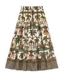 Yumi' - Cotton Voile Safari Midi Skirt - Lyst