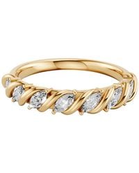 Aya Fine Jewelry - Marquise Lab-Grown Diamond Twisted Rope Band Ring - Lyst