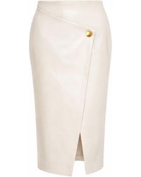 Zetaye - Riva Faux Leather Wrap Skirt - Lyst