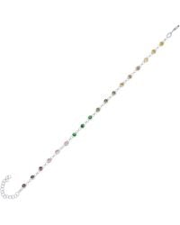 Spero London - Colourful Jewelled Sterling Chain Bracelet - Lyst