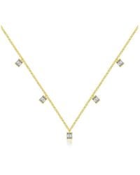 Genevieve Collection - 18k Yellow Gold Rhombus Shape Diamond Necklace / Choker - Lyst