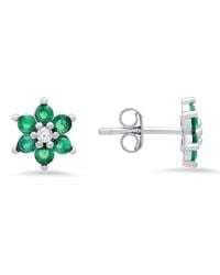 Kylie Harper - Petite Emerald Floral Stud Earrings - Lyst